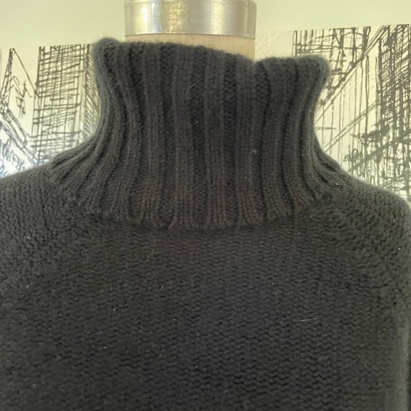 Dear Pruitt Cashmere sweater turtleneck black gray trim - Picture 10 of 10